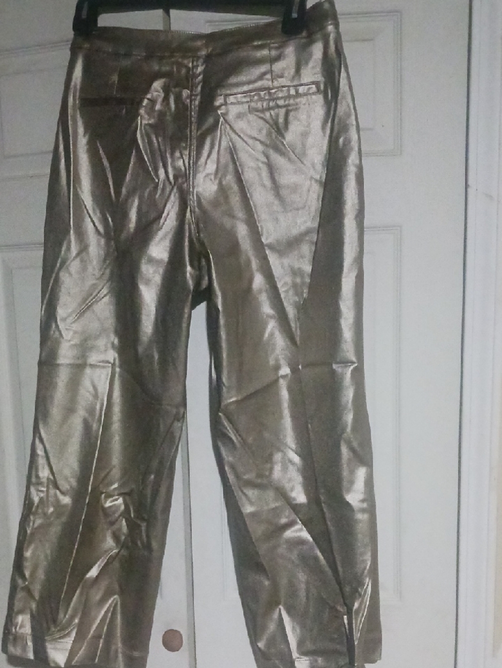 Women's Peace Love World Shimmery Gold Boot-Cut Pants
